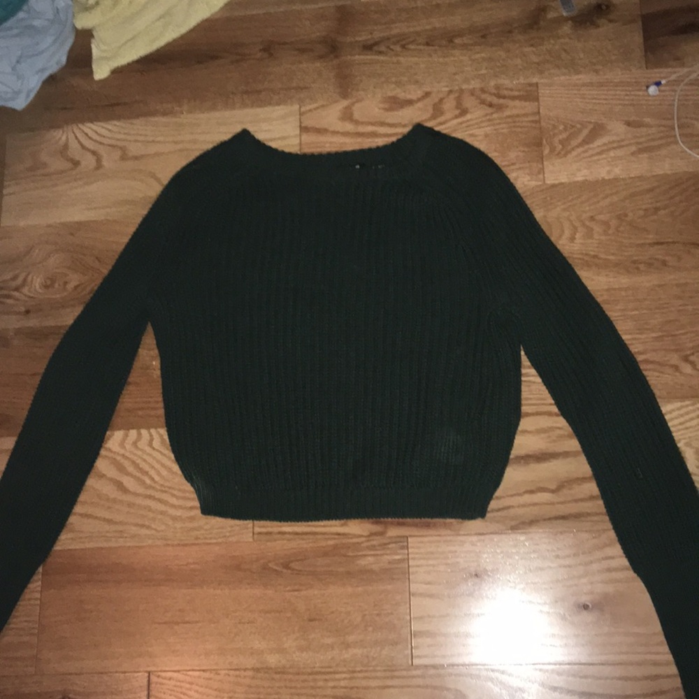 american apparel cropped crochet sweater